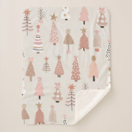 Sherpa Sapins de Noël Rose Scandinave Sherpa Deken