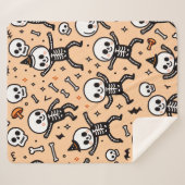 Sherpa Squelette dansant Halloween couverture motif (Devant (Horizontal))