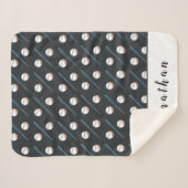Sherpa Thème de baseball Nom personnalisé couverture pour (Devant (Horizontal))