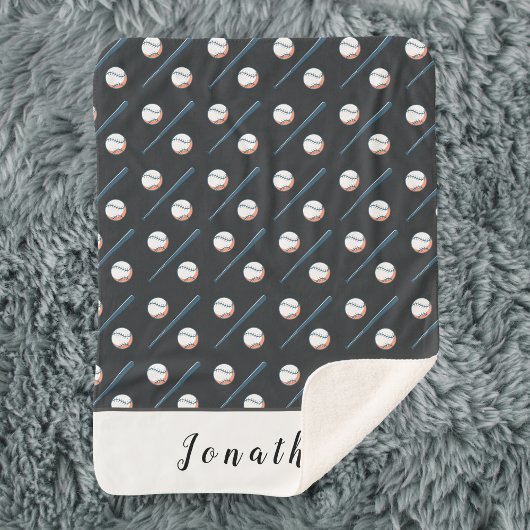 Sherpa Thème de baseball Nom personnalisé couverture pour