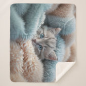 Sherpa Un petit chaton duveteux dans une couverture douce (Devant)