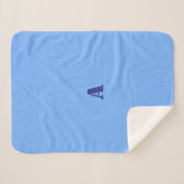 Sherpa Une couverture en polaire bleu clair Monogramme (Devant (Horizontal))