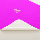 Sherpa Une couverture en polaire Monogramme rose Magenta (3/4)