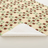 Sherpa Une Couverture Fleurie Avec Rouge Et Chocolat Brow (3/4)