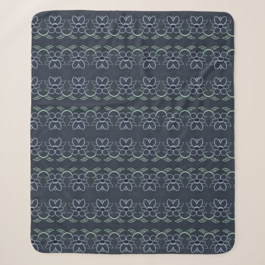 Sherpa Une couverture fleurie bleu marine (Devant)