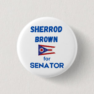 Sherrod Brown Politieke Staat Kandidaat Verkiezing Ronde Button 3,2 Cm