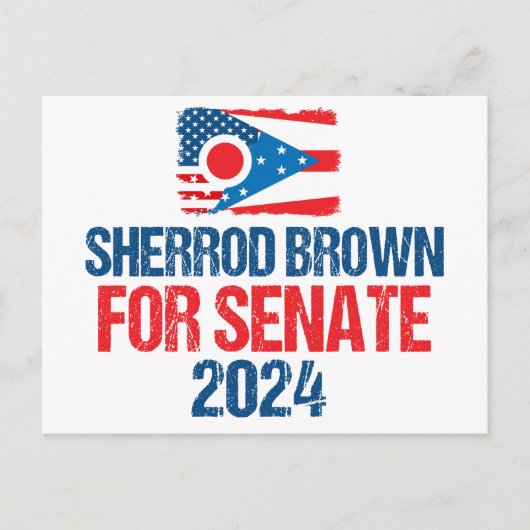 Sherrod Brown voor Senaat 2024 Verkiezing Ohio Vla Briefkaart (Voorkant)