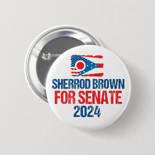 Sherrod Brown voor Senaat 2024 Verkiezing Ohio Vla Ronde Button 5,7 Cm