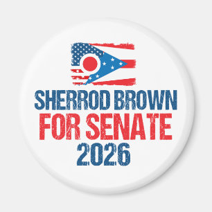 Sherrod Brown voor Senaat 2026 Verkiezing Ohio Vla Magneet