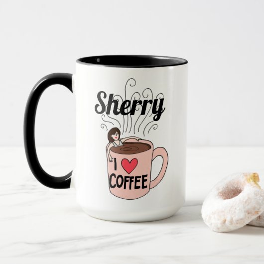 Sherry houdt van koffie Mok (Met donut)