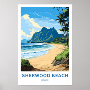 Sherwood Beach Hawaii Travel Print