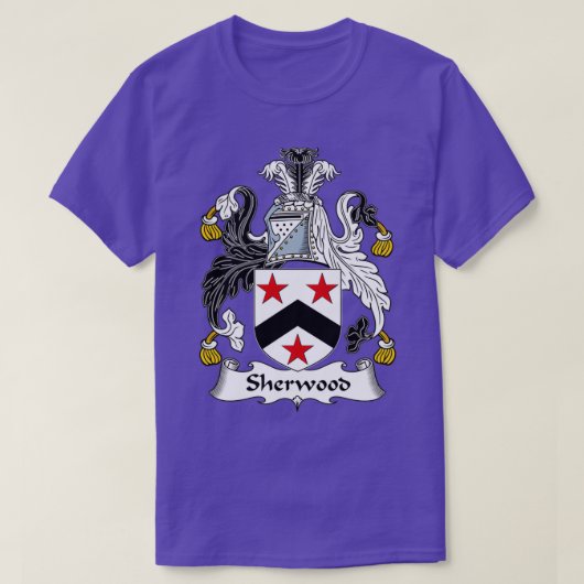 Sherwood Coat of Arms Family Crest T-shirt (Design voorkant)