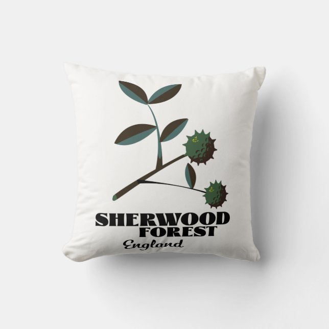 Sherwood Forest England reisposter Classic Roun Kussen (Voorkant)
