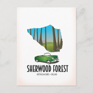 Sherwood Forest Nottinghamshire kaart