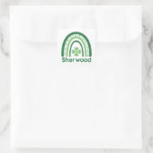 Sherwood Name Clover Boho Rainbow Vierkante Sticker (Tas)