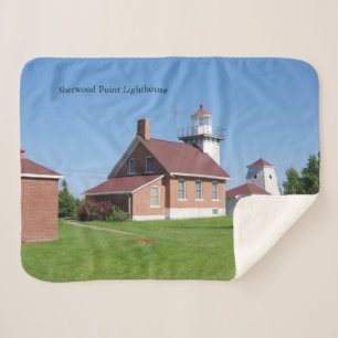 Sherwood Point Lighthouse sherpa blanket Deken