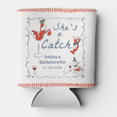 She's A Catch Lobster Bachelorette Can Cooler (Voorkant)