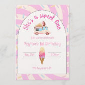 She's a sweet one! first birthday invitation (Devant)