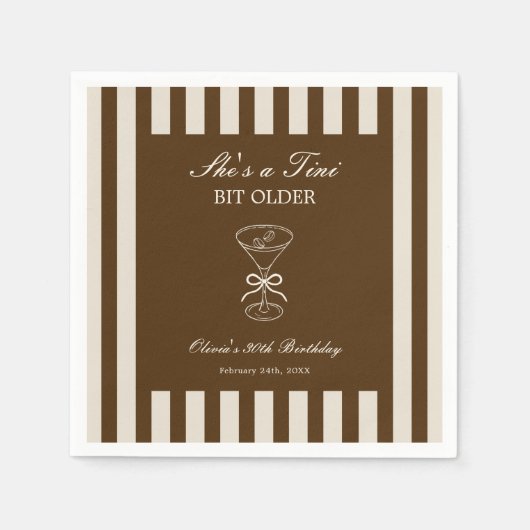 She's A Tini Bit Older Coffee Martini Birthday Servet (Voorkant)