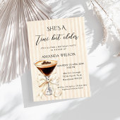 She's A Tini Bit Older Martini Espresso Invitation Kaart