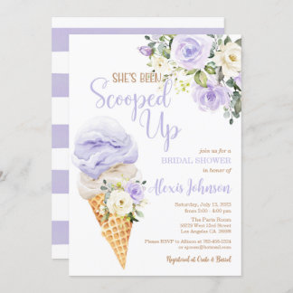 She's Been Scooped Up Bridal Shower (Purple) Kaart