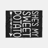 She's My Sweet Potato I Yam Thanksgiving Matching  Fleece Deken (Voorkant (Horizontaal))