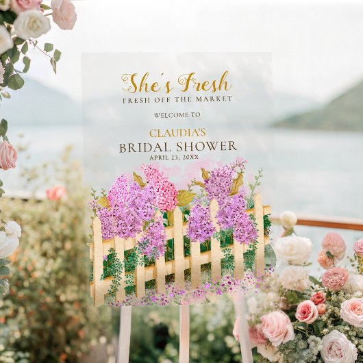 She's Off Market Elegant Script Bridal Welcome