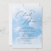 She's on Cloud Nine | Blue Clouds Bridal Shower Kaart (Voorkant)
