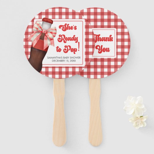 She's Ready to Pop Baby Shower  Handwaaier (Voorkant en achterkant)