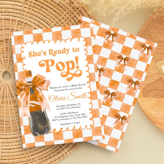 She's Ready to Pop Baby Shower Invitation