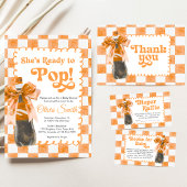 She's Ready to Pop Baby Shower Invitation Kaart