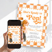 She's Ready to Pop Baby Shower Invitation Kaart