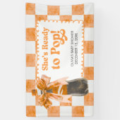 She's Ready to Pop Baby Shower Spandoek (Verticaal)