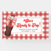 She's Ready to Pop Baby Shower  Spandoek (Horizontaal)