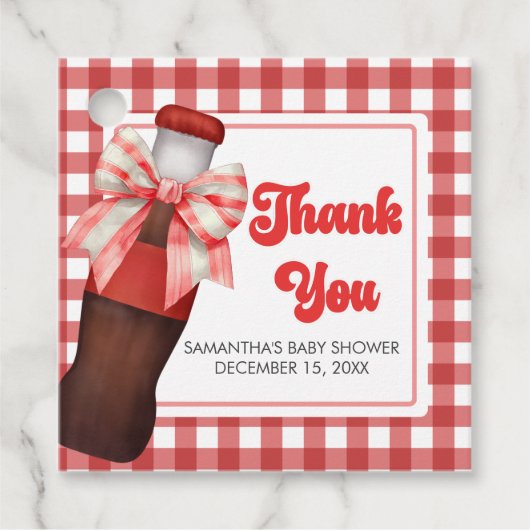 She's Ready to Pop Baby Shower Square Bedankjes Labels (Voorkant)