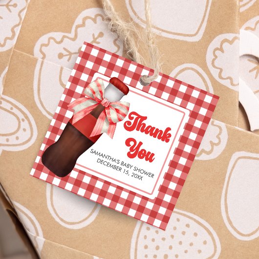 She's Ready to Pop Baby Shower Square Bedankjes Labels