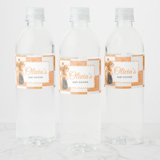 She's Ready to Pop Baby Shower Waterfles Etiket (Flessen)