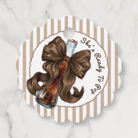 She's Ready To Pop Bow Baby Shower Bedankjes Labels (Voorkant)