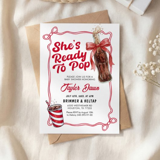 She's Ready to Pop Invitation Baby Shower
