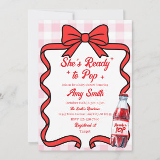She's Ready to Pop Soda Baby Shower Invitation Kaart