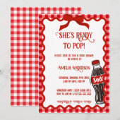 She's Ready to Pop Soda Red Gingham Kaart (Voorkant / Achterkant)