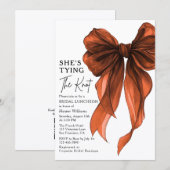 She's Tying The Knot Bow Bridal Luncheon Kaart (Voorkant / Achterkant)