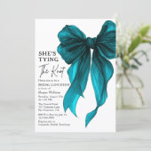 She's Tying The Knot Bow Bridal Luncheon Kaart (Staand voorkant)