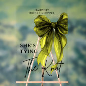 She's Tying The Knot Green Bow Welcome Sign (Neutre)