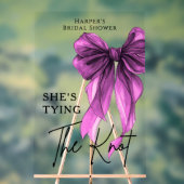 She's Tying The Knot Purple Bow Welcome Sign (Neutre)