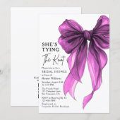 She's Tying The Knot QR Code Bridal Shower Kaart (Voorkant / Achterkant)