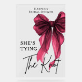 She's Tying The Knot Red Bow Welcome Sign (Recto)
