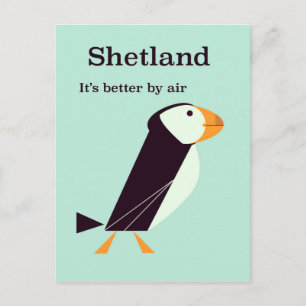 Shetland Papegaaiduiker Vintage reisposter Briefkaart
