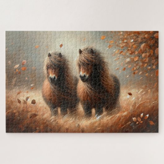 Shetland Pony Autumn-time Jigsaw Puzzle (Horizontal)