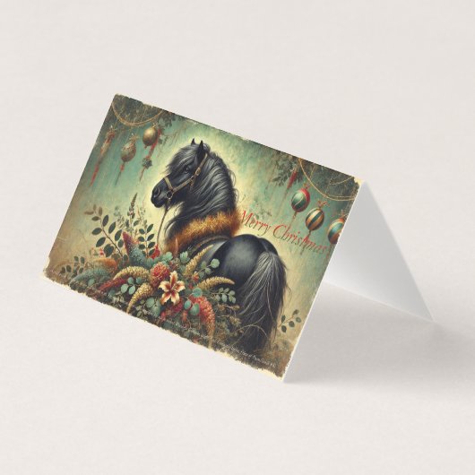 Shetland Pony Christmas Kaart (Voorkant)